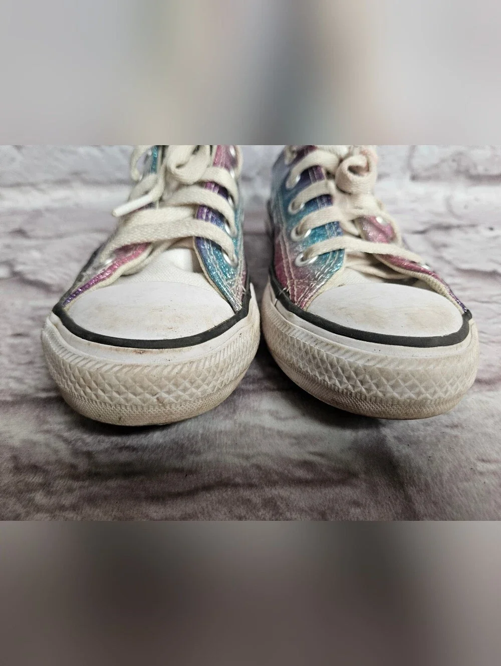 Converse all Star Youth Girls Size 12 Glitter Sneakers Shoes